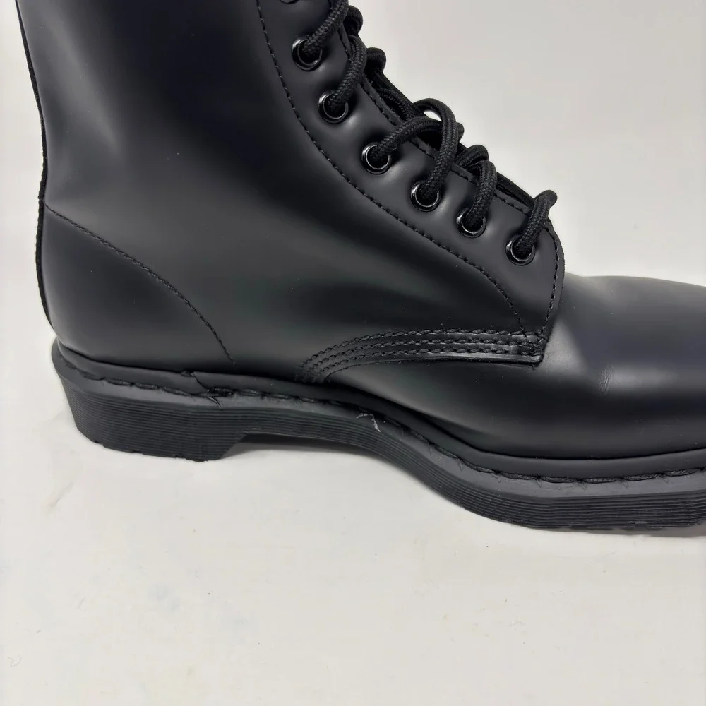 Dr Martens 1460 Mono Black Leather Boots Men's 9/10 Anisomelia Mismatch Pair